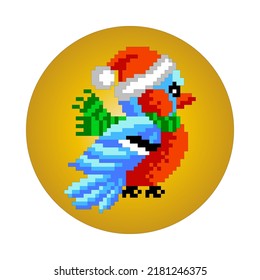 
Ave de invierno - Snigir. Imagen de píxeles. Elemento de diseño.