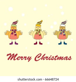 winter bird. vector illustration