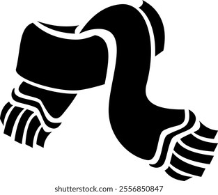 winter black scarf vector icon