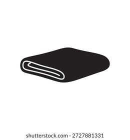 Ícone de silhueta de manta de inverno ilustração vetorial no fundo branco