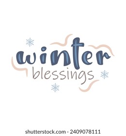 Winter Blessings Illustration Vector Perfect for Winter