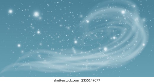 Winter blizzard with sparkles, falling snow with snowflakes and blizzard. Illustration. Light, dust, winter, blizzard, Christmas, vector. The effect of a winter storm, snowfall, ice.