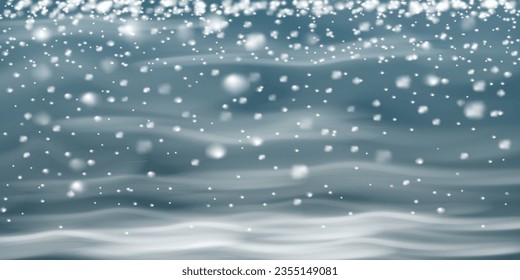 Winter blizzard with sparkles, falling snow with snowflakes and blizzard. Illustration. Light, dust, winter, blizzard, Christmas, vector. The effect of a winter storm, snowfall, ice.