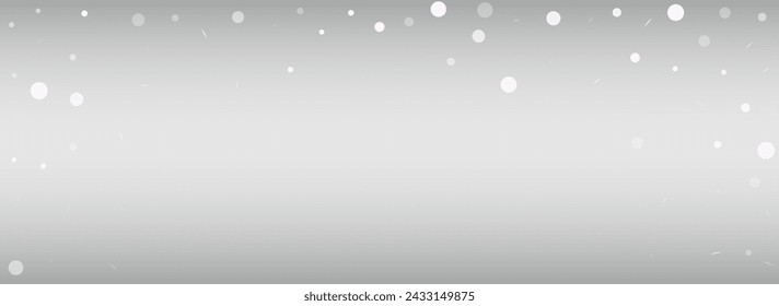 Winter Blizzard Vector Silver Panoramic Background. Christmas Snow Wallpaper. Light Abstract Pattern. Holiday Snowflake Backdrop.