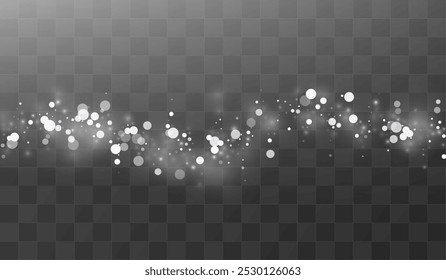 Winter Blizzard Vector Transparent Background. Fantasy Snowflake Banner. White Abstract Wallpaper. Holiday Snowfall Pattern.