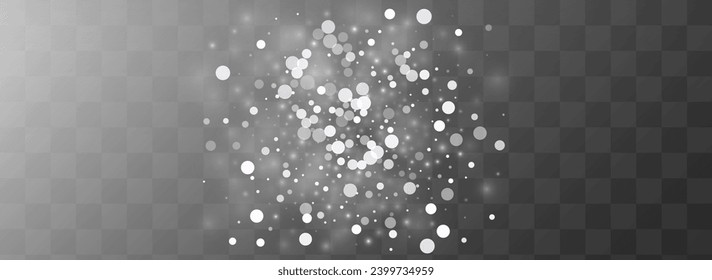 Winter Blizzard Vector Transparent Panoramic Background. Sky Snow Wallpaper. Gray Holiday Illustration. Falling Snowfall Design.