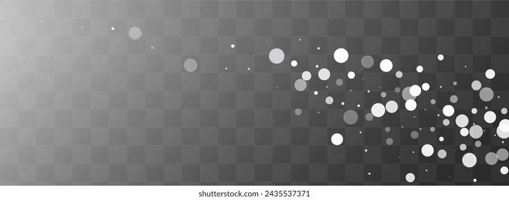 Winter Blizzard Vector Transparent Panoramic Background. Abstract Snowfall Holiday. White Falling Wallpaper. Xmas Snowflake Texture.