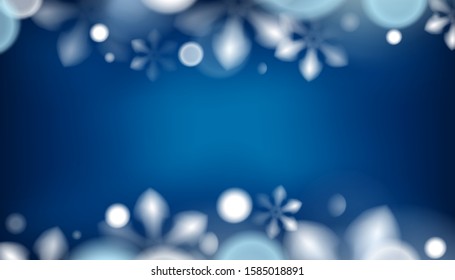 Winter blue abstract background with snowflakes vector template