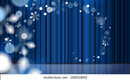 Winter blue abstract background with snowflakes vector template