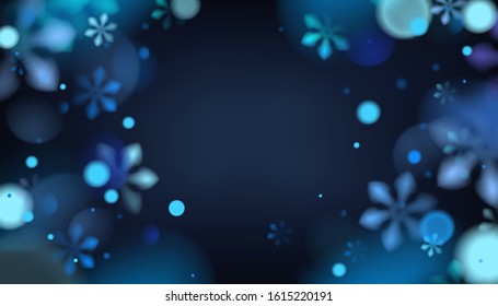 Winter blue abstract background with snowflakes vector template