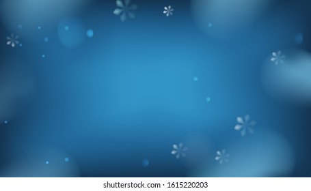 Winter blue abstract background with snowflakes vector template