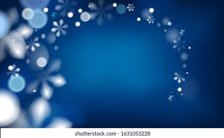 Winter blue abstract background with snowflakes vector template