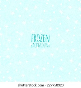 winter blue background frosty frozen snowflake pattern