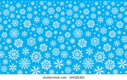 winter blue background with snowflakes