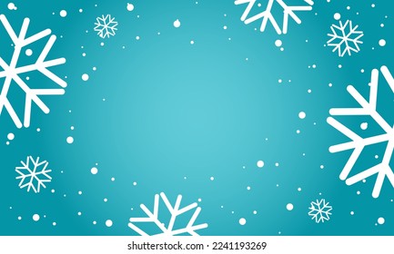 Winter blue background with snowflakes