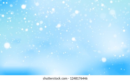 Winter blue background with snowflakes. Vector Illustration.