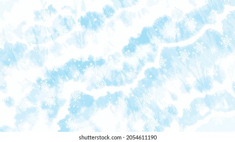 Fondo azul invernal con copos de nieve. Ilustración vectorial. Feliz Navidad y Feliz Año Nuevo diseño de tarjetas de felicitación con nieve blanca sobre fondo azul. Banner artístico abstracto de vacaciones estacionales, fondo.