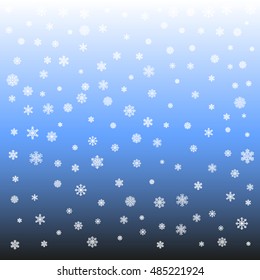 Winter blue background with snowflakes. Vector Illustration.