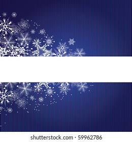 Winter blue background with snowflakes. Vector illustration