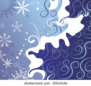 Winter blue background, vector illustration