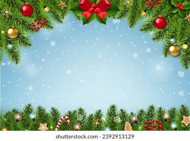 Winter Blue Banner With Snowflake Blue Background With Gradient Mesh, Vector Illustration
