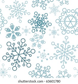 Winter - blue christmas seamless pattern / texture with snowflakes