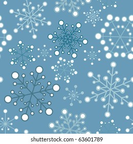 Winter - blue christmas seamless pattern / texture with snowflakes