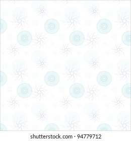 winter blue circles seamless background on white