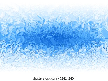 Winter blue frost pattern on white background. Eps8. RGB Global colors. One editable gradient is used for easy recolor