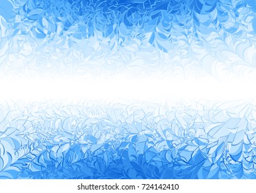 Winter blue frost pattern on white background. Eps8. RGB Global colors. One editable gradient is used for easy recolor