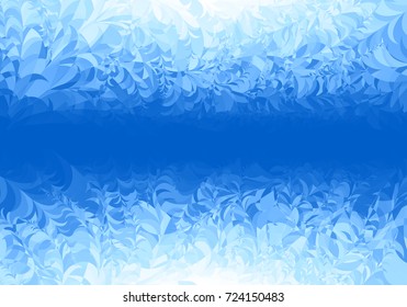Winter blue frost pattern on white background. Eps8. RGB Global colors. One editable gradient is used for easy recolor