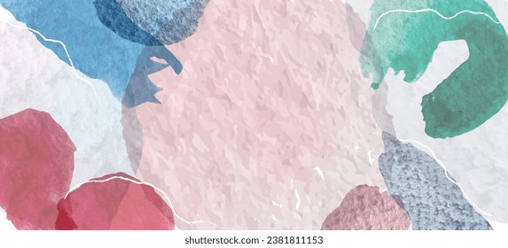 Winter blue green wallpaper design. Vector watercolor background. Elegant  illustration for card, cover.