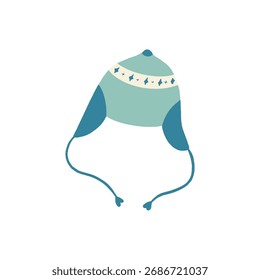 	
Winter blue hat. Cute hand-drawn vector illustration.	
