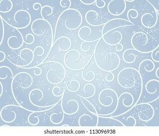 Winter blue seamless background with snowflakes