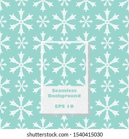winter blue seamless background with snowflakes