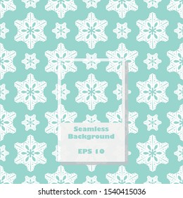 winter blue seamless background with snowflakes