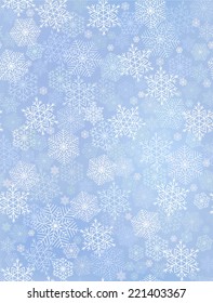 Winter blue seamless background with snowflakes