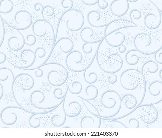 Winter blue seamless background with snowflakes