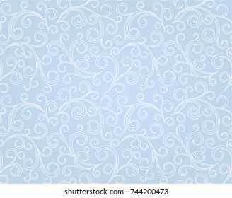 Winter blue seamless background with snowflakes