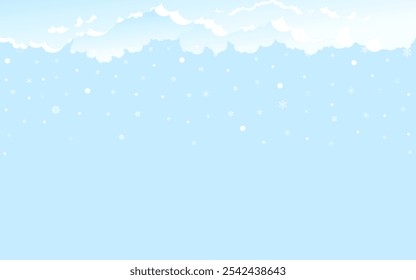 Winter blue sky snow falling background season holiday white decoration polka dot snow abstract background wallpaper