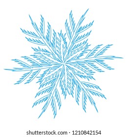 Winter blue snowflake icon. Isolated on white background. Vector illustration