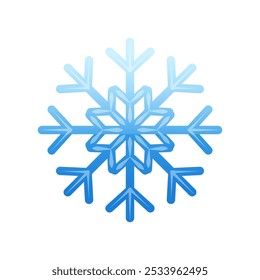 Winter blue snowflake icon, on a white background.