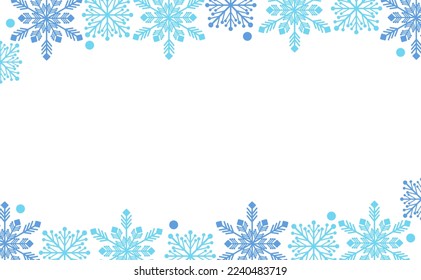 Winter blue snowflake motif frame