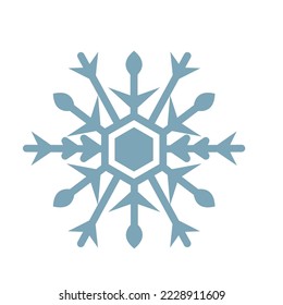 Ilustración vectorial del copo de nieve azul invernal.