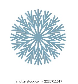 Winterblaue Schneeflocke, Vektorgrafik.