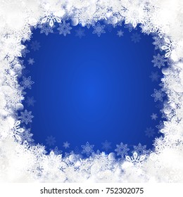 winter blue snowy background
