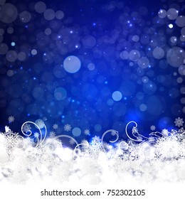 winter blue snowy background