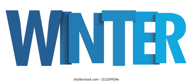 WINTER blue vector typography banner