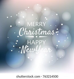 Winter blurred the background with the falling snow. Fall of snow, snowflake on blue sky. Celebratory winter background for Christmas and New year. Falling snow background. Snowfall background.