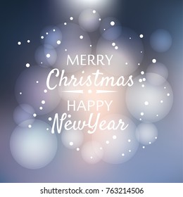 Winter blurred the background with the falling snow. Fall of snow, snowflake on blue sky. Celebratory winter background for Christmas and New year. Falling snow background. Snowfall background.